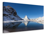 Leinwandbild Der Riffelsee am Matterhorn