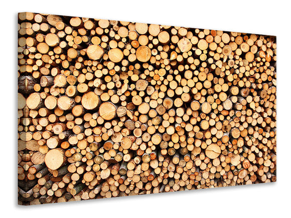 Leinwandbild Holzstämme