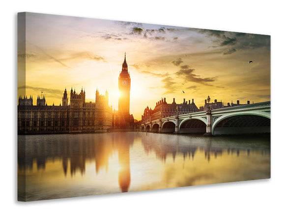 Leinwandbild Skyline Big Ben im Sonnenuntergang