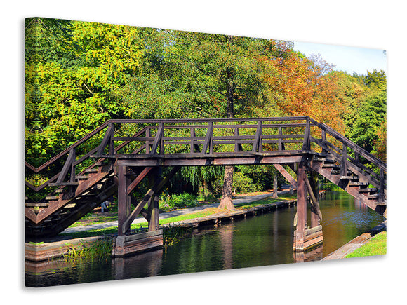 Leinwandbild Alte Holz Brücke