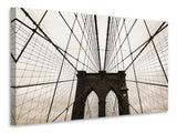 Leinwandbild Brooklyn Bridge mit Wolken