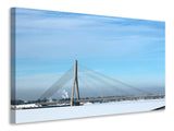 Leinwandbild Brücke im Schnee