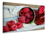 Leinwandbild Frische Himbeeren