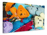 Leinwandbild Gestrickte Teddys