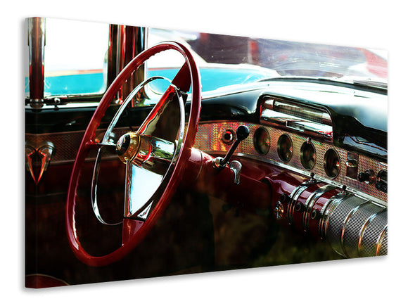 Leinwandbild Interieur eine Oldtimers