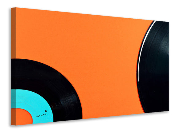 Leinwandbild Retro Schallplatten Motiv