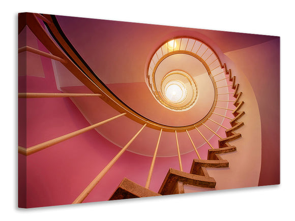 Leinwandbild Wendeltreppe in pink